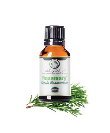 Organic Rosemary Essential Oil Chemotype Cineole | 100% Pure & Natural Steam Distilled from Leaves | Aromatherapy Hair Growth Focus & Respiratory Support | Fresh Woody Aroma | Spain - 10ml Rosemary 0.33 Fl Oz (Pack of 1)