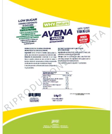  WHY NATURE WHY NATURE INSTANT OATMEAL FLOUR - Flavored Instant Oatmeal - Vanilla Flavour - Gluten Free - 1kg - Buy Online on GoSupps.com