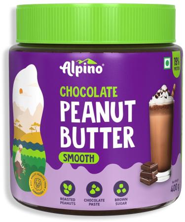 ALPI NO Chocolate Peanut Butter Smooth - Roasted Peanuts Chocolate Paste Brown Sugar & Sea Salt - 24g Protein Gluten Free Plant Based Peanut Butter Creamy (400 G)