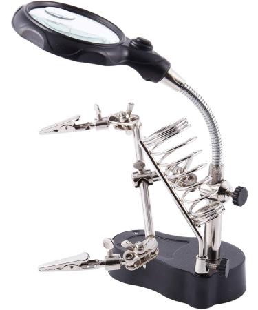 Magnifiers Adjustable 3. 5X 12X Helping Hand Soldering Irons Stand Clip Led Light Magnifying Glass Lens Desk Station Desktop Repair Tools - Buy Online on GoSupps.com