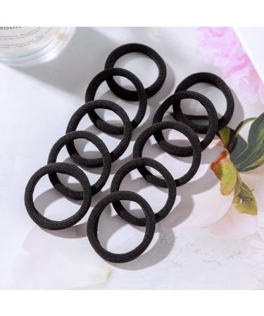 ZBORH 50PCS Black Hair Ties for Women - Seamless Elastic Ponytail Holders, No Damage for Thick Hair - Buy Online on GoSupps.com
