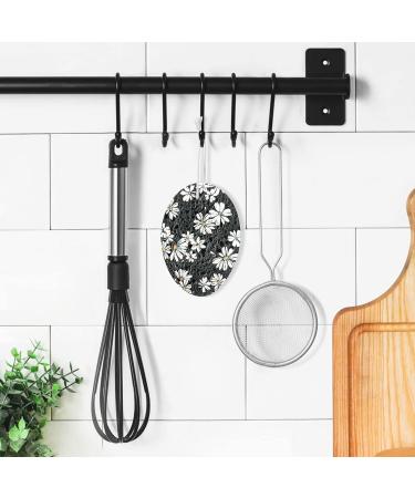 3-Pack Cleaning Kitchen Sponges Oval Little Daisy Black Kitchen Cellulose Dishwashing Wood Pulp Cotton - Buy Online on GoSupps.com