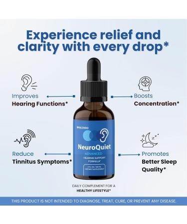 (2 Pack) NeuroQuiet Drops - Official NeuroQuiet Daily Hearing Support All Natural Clean Liquid Advanced Formula for Ear Health Auditory Clarity & Inner Ear Balance Reviews 2 Bottles - Buy Online on GoSupps.com
