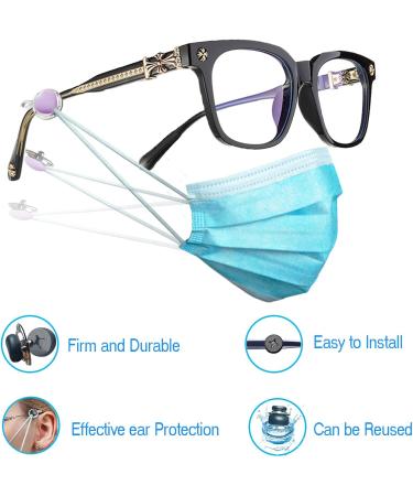 Adjustable Eyeglasses Mask Ear Savers - 6 Pieces Snaps Hook Extender Clips for Comfort | Red Yellow & Purple Heart Design - Buy Online on GoSupps.com