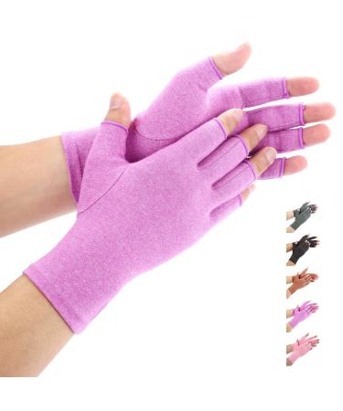 Duerer Arthritis Gloves Compressions Gloves Women and Men Relieve Pain from Rheumatoid RSI Carpal Tunnel Hand Gloves for Dailywork Hands and Joints Pain Relief(Purple M) M Random Delivery Purple or Pink
