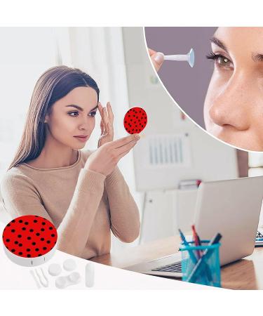 Black Dot Ladybugs Cute Contact Lens Case - Portable Round Storage Box with Mirror for Travel & Daily Use - Buy Online on GoSupps.com