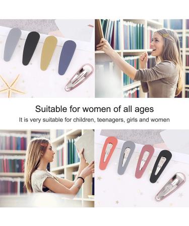 Boobeen 20 Pack Acrylic Metal Snap Hair Clips for Women - Matte Hair Barrettes for Girls - Fashion Hair Accessories for Kids & Teens - Buy Online on GoSupps.com