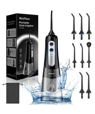 Cordless Water Flosser for Teeth Cleaning 4 Modes Portable Water Floss with 8 Jet Tips 300ML Tank Rechargeable Power with IPX7 Waterproof for Travel Home (Black)