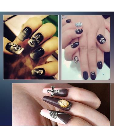CAMLO 3D Cross Nail Art Charms - Silver Chrome Mixed Styles for DIY Manicure Decor - Buy Online on GoSupps.com