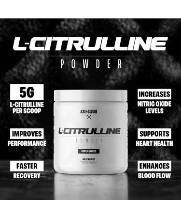 Axe & Sledge Basics Citrulline | 5g Pure Citrulline Unflavored 40 Servings | Boost Nitric Oxide Production | L-Citrulline Supplements for Men & Women - Stamina Performance & Endurance for Workouts - Buy Online on GoSupps.com