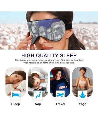 Susiyo Mount Rushmore Cartoon Landscape Sleep Eye Mask - Soft Comfort Eyeshade for Travel, Yoga, Nap - Elastic Headband Sleeping Mask & Blindfold - Buy Online on GoSupps.com