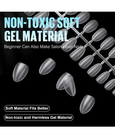 Tomicca Almond Short Nail Tips - 240 Pieces Gel & Acrylic Full Cover Pre-shaped Half Matt Tips in 15 Sizes - Buy Online on GoSupps.com