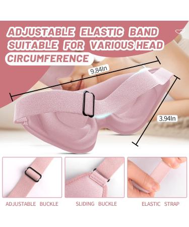 3D Deep Contoured Sleep Mask for Women Men - Block Out Light, No Pressure Eye Covers - Adjustable Strap for Sleeping, Yoga, Travel - Pink - Buy Online on GoSupps.com