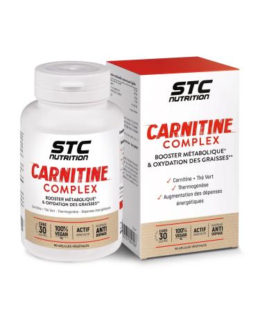 STC NUTRITION - Carnitine Complex - Action br le-graisses d montr e - Active la thermog n se - 1500 mg L-Carnitine + Th Vert - Vegan - Cure 30 jours