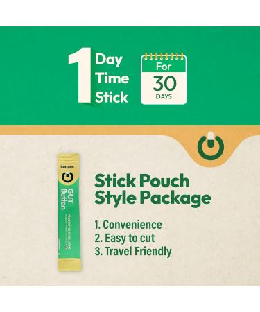 BUTTONS Gut Button Probiotics with Prebiotics Powder Support Gut Health Immune Health and Urinary Tract Health 50 Billion 7 Strains Adult Supplement for Men and Women 30 Day Supply - 30 Sticks - Buy Online on GoSupps.com