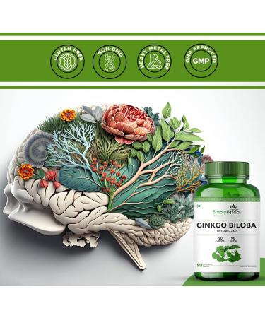 Simply Herbal Ginkgo Biloba 120mg with Bacopa Monnieri Extract Brahmi 380mg for Enhanced Focus Promotes Blood Circulation Supports Mental Clarity Memory and Learning 90 Capsules - Buy Online on GoSupps.com