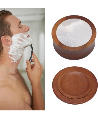 Wooden Shaving Bowl with Lid 4.5 Inch Diameter Shave Cream Cup Cleaning Mug for Wet Shaving - Buy Online on GoSupps.com