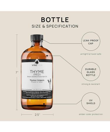 VINEVIDA Red Thyme Essential Oil 16 oz - Undiluted for Candles & Soap Making - Bulk Natural Scents for DIY Projects - Skin Safe & Shipping Worldwide - Buy Online on GoSupps.com