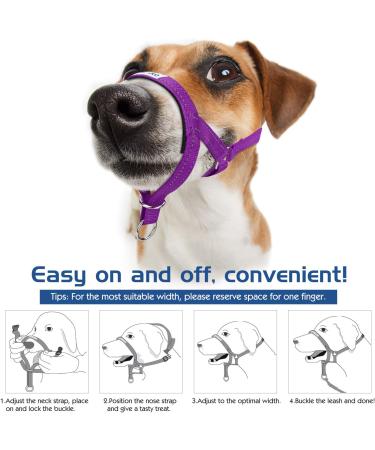Pawaboo Dog Halter - Adjustable Reflective Nylon Training Harness for Small Dogs - Pet Safe Control - Purple Violet - Buy Online on GoSupps.com