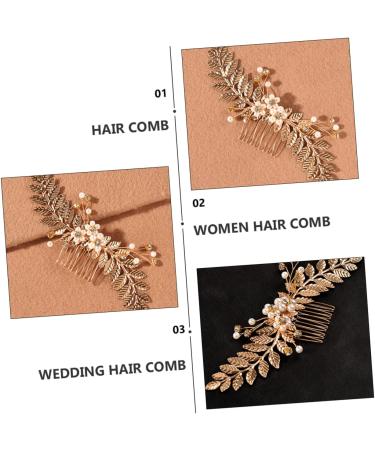 Angoily Pearl Comb Bride Headdress Crystal Hair Comb Hair Accessories Bride Hairpin Pearl Hairpin Bride Hair Comb Tiara Women's Grab The Drill Zinc Alloy European and American - Buy Online on GoSupps.com
