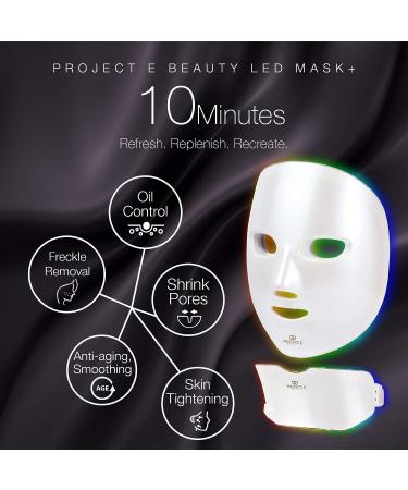 Project E Beauty LED Light Therapy Mask - Wireless Photon Skin Rejuvenation | 7 Color Treatment for Anti-Aging, Acne, and Wrinkles | Face & Neck Skincare Mask - Buy Online on GoSupps.com