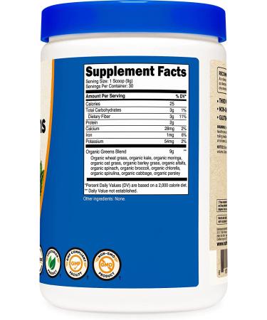 Nutricost Organic Greens Powder 30 Servings - Certified USDA Organic Superfood Powder - Buy Online on GoSupps.com