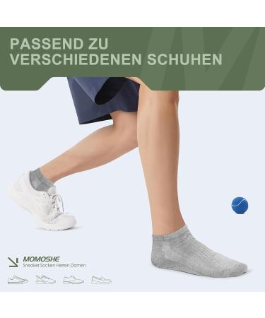 Momoshe 10 Pairs Breathable Sneakers Socks for Men & Women | Cotton Sports & Running Half Socks | Unisex 39-42 | 5 White + 5 Gray - Buy Online on GoSupps.com