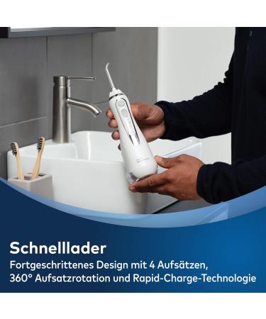 Waterpik Cordless Oral Shower - Advanced 4x Pressure Settings Adjustable 3.1 to 5.2 Bar Induction Charging - Wireless & Portable - Buy Online on GoSupps.com