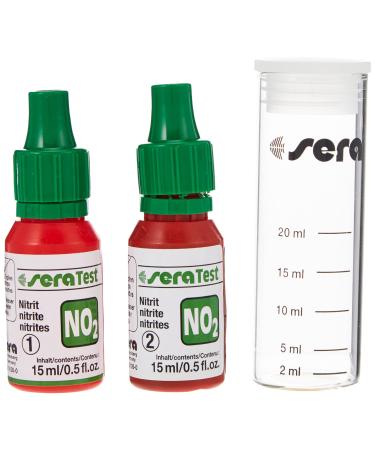 SERA 04410 Nitrite test (NO2) water test for approx. 75 measurements measures reliably and precisely the nitrite content for sweet and sea water in the aquarium or pond 15 ml (2 pack)
