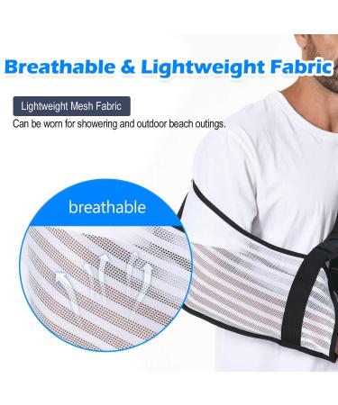 Arm Sling for Shoulder Injury - Breathable Mesh Immobilizer with Removable Strap for Shower & Beach | Medical Support for Men & Women - White - Buy Online on GoSupps.com