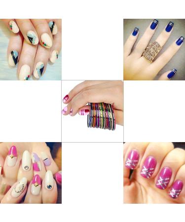 BKRDTY NAGEL 47-Piece Nail Art Design Set | 15 Brushes 10 Stripes 12 Gold Foil Nail Strass - Perfect for Creative Nail Designs | International Shipping Available - Buy Online on GoSupps.com