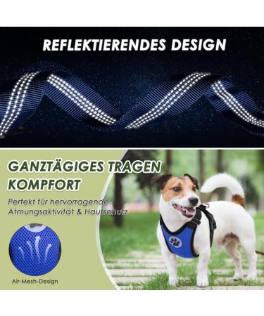 Eyin Dog Harness with Seat Belt for Car - Adjustable & Breathable | 2 Carabiner Hooks | Child Safety Seat & Trunk | Blue M - Buy Online on GoSupps.com