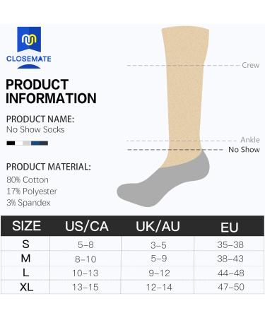 Buy Closemate 6 Pair Invisible Short Socks for Men & Women - Breathable Cotton No Show Sneaker Socks in Black White & Gray (Size 38-43) - Perfect for Everyday Wear - Buy Online on GoSupps.com