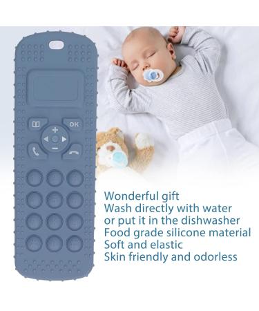 Baby TV Remote Control Shaped Teething Toy | Soft Silicone Infant Gum Relief Chew Toy (Dark Blue) - Buy Online on GoSupps.com