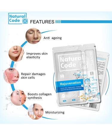 Buy Collagen Masks - 5 Sheet Moisturizing Rejuvenating Facial Masks with Hyaluronic Acid for Ultimate Hydration & Anti-Aging Care - Buy Online on GoSupps.com