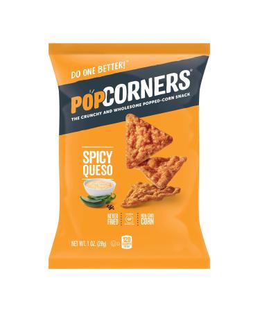PopCorners Gluten-Free Popped Corn Snacks, Spicy Queso, 1oz Bags, (20 Pack) Spicy Queso 1 Ounce (Pack of 20)