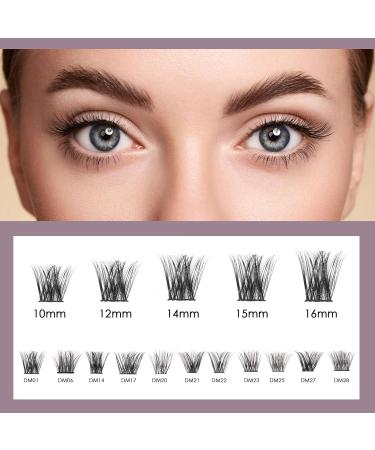Cluster Lashes 144 Pcs Individual Eyelash Extensions - 10/12/14/15/16mm C/CC/D Curl - Thin Band, Reusable & Natural Soft - OP20 - Buy Online on GoSupps.com