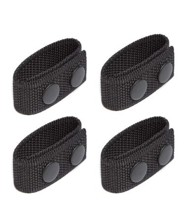LUITON Duty Belt Keeper with Double Snaps for 2" Wide Belt Security Tactical Belt Police Military Equipment Accessories (Set of 4) black 4pack
