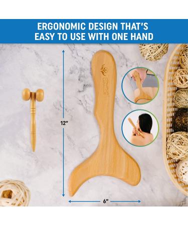 Comfort Miracle Wooden Lymphatic Drainage Massager - Natural Wood Therapy for Cellulite & Muscle Relaxation - Buy Online on GoSupps.com