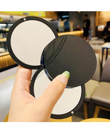 KEQKEV Compact Travel Mirror - Portable Black Round Handheld Makeup Mirror | Stylish & Functional eCommerce Shipping Worldwide - Buy Online on GoSupps.com