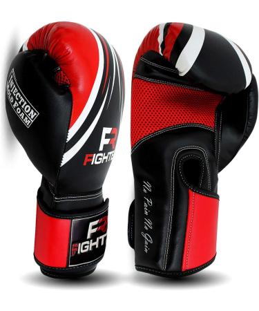FR Fighter Boxing Gloves - Ideal for MMA, Kickboxing, and Muay Thai Training - Red/Black 14 oz - Unisex Adult Gloves - Buy Online on GoSupps.com