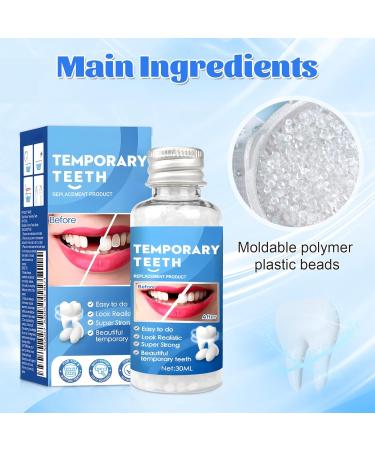 PGonline Temporary Tooth 30g Tooth Repair Kit Dental Plasters Fixed Dental Beads Temporary Teeth False Tooth for Missing Broken Teeth Dental Filling Material - Buy Online on GoSupps.com