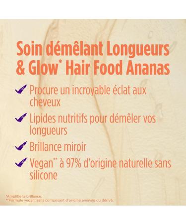 Garnier - Fructis Hair Food - Pineapple Lengths & Glow Detangling Conditioner - 97% Natural Origin Vegan Formula - For Long & Dull Hair - 350 ml - Buy Online on GoSupps.com