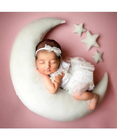 M&G House White Lace Newborn Photography Romper Outfit | Baby Girl Props for Halloween Photoshoot | Short Sleeve (0-2 months) - Buy Online on GoSupps.com