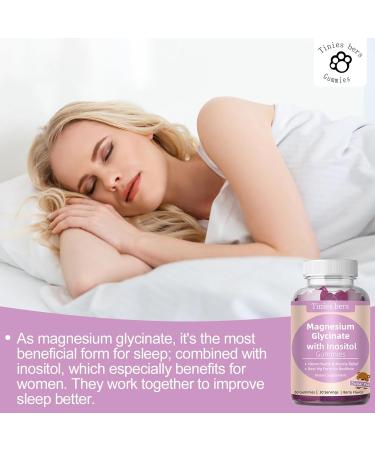 Magnesium Glycinate Gummies 400mg w/Inositol 500mg for Women Mineral & VIT B8 for Sleep Stress & Muscle Relief Metabolism Health Sugar Free No Melatonin Gluten Free Non GMO Vegan Pectin 60 60 Count (Pack of 1) - Buy Online on GoSupps.com