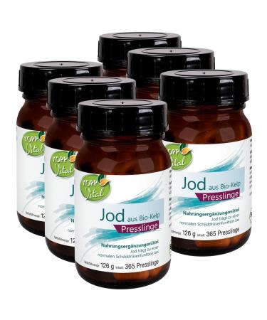 Kopp Vital iodine from Bio-Kelp Pressage |756 G |6 x 365 pressing |Organic brown algae |Premium quality |Bio -certified |Pharmacy quality