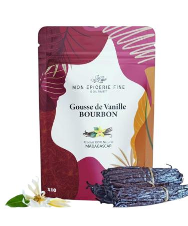 10 Vanilla BOURBON pods from Madagascar Gourmet Selection Fresh and Flexible Vanilla Bean Recyclable Zip Bag Made in Europe