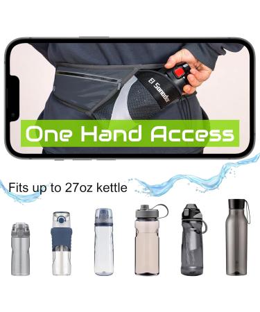 EI Sonador Running Belt with Water Bottle Holder - Hydration Waist Pack for Men and Women - Reflective Adjustable Fanny Bag in Gray - Buy Online on GoSupps.com