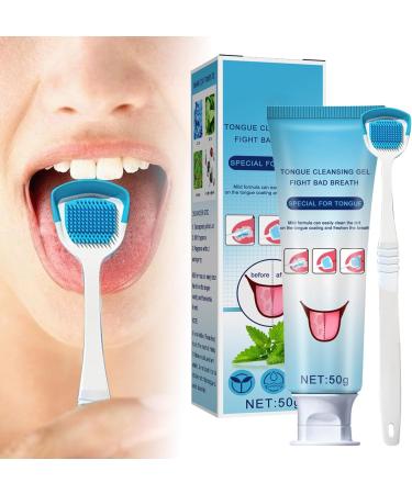  yuchdzexu Tongue cleaning gel with tongue brush natural and effective cleaning kit healthy mouth odor eliminator to remove bad breath - Buy Online on GoSupps.com