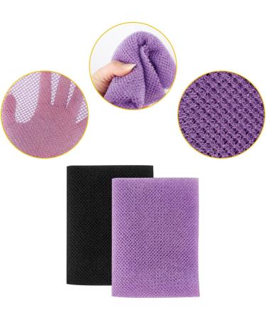 Thyonta African Net Sponge - 2-in-1 Exfoliating Mesh Sponge Back Scrubber Leave Your Skin Refresh Essential Tool for Bathroom Use Removing Dead Skin (Multicolor) purple+black - Buy Online on GoSupps.com